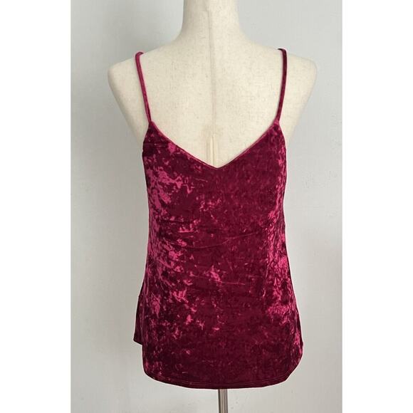 E. Luna Crushed Velvet Cami Tank Top Red Women’s Sz S Spaghetti Strap Y2K - Picture 4 of 8